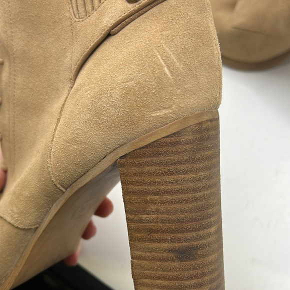 Michael Kors Lace Up Heeled Combat Boots Tan Brown Leather Womens Size 10 M - Picture 16 of 16